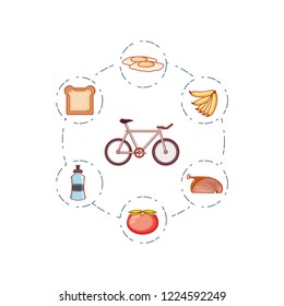 bicycle vehicle with set icons