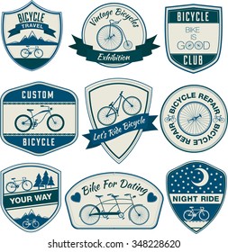 Bicycle Vintage Badges Set - in vector