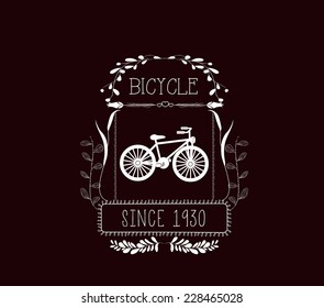 Bicycle Vintage frames and Floral Ornaments