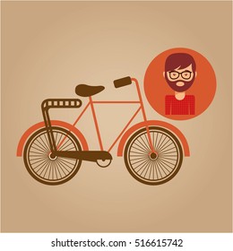 bicycle vintage icon retro background design vector illustration eps 10
