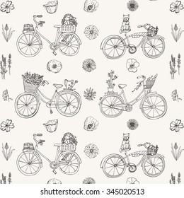 bicycle vintage pastel color pattern