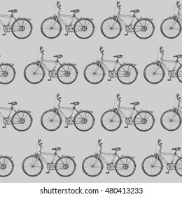 bicycle vintage seamless background vector