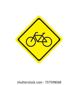 Bicycle warning sign