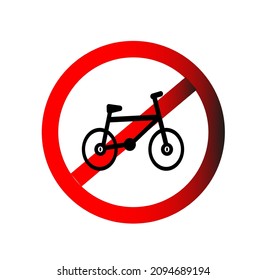 vector de signo de advertencia de bicicleta. Perfecto para fondos, fondo, banner, pegatina, icono, signo, símbolo, insignia, etc. Sin bicicletas 