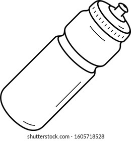 Bicycle water bottle. Vector outline icon.