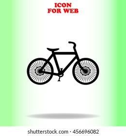 Bicycle web icon. Black illustration on white background