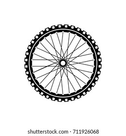Bicycle wheel 32 spoke 3 cross. Mountain Bike Vector