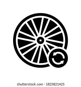 vector de icono de alineación de rueda de bicicleta. signo de alineación de las ruedas de bicicleta. símbolo de contorno aislado ilustración negra