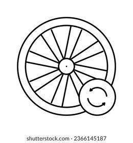 bicycle wheel alignment line icon vector. bicycle wheel alignment sign. isolated contour symbol black illustration