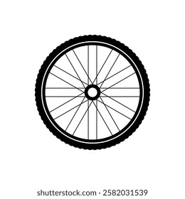 Bicycle wheel, bike tire icon