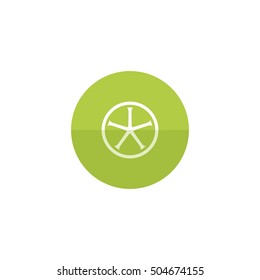 Bicycle wheel icon in flat color circle style. Sport cycling race single track tubular