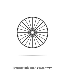 Bicycle wheel icon with shadow