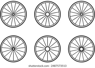 Bicycle Wheel line art draft model