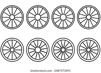 Bicicleta Rueda de línea de arte de creación visual