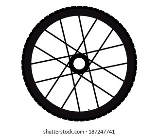 bicycle wheel on a white background