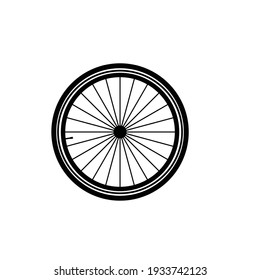 Bicycle Wheel On A White Background. Spare Wheel For A Bicycle. Accessory For Ecological Transport. Flat Vector Illustration.