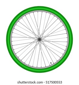 bicycle wheel on white background quality vector illustration