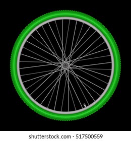 bicycle wheel on white background quality vector illustration