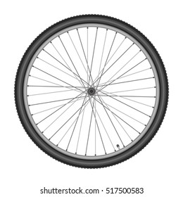 bicycle wheel on white background quality vector illustration