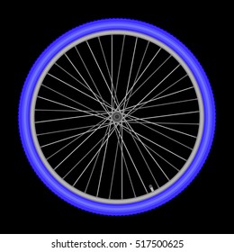 bicycle wheel on white background quality vector illustration
