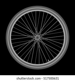 bicycle wheel on white background quality vector illustration