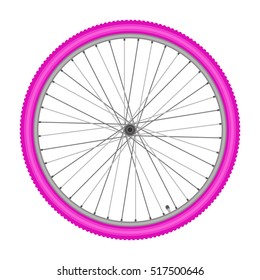 bicycle wheel on white background quality vector illustration