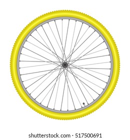 bicycle wheel on white background quality vector illustration