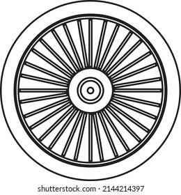 Bicycle wheel outline icon illustration on white background..eps
