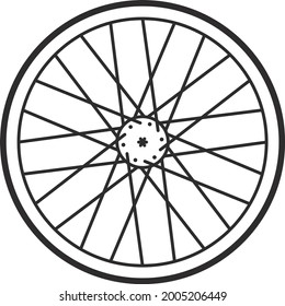 Bicycle Wheel with rim and spokes