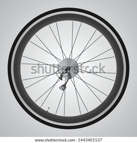 Similar – Image, Stock Photo A bicycle rides exemplary on the marked bicycle road.