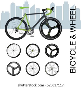 Bicycle wheel Set vector illustration