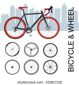 Bicycle wheel Set vector illustration