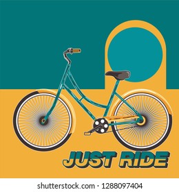 bicycle wheel shirt. Life is better on a bike. Stylish tee print - Vector