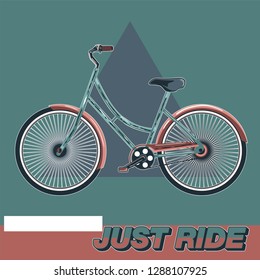 bicycle wheel shirt. Life is better on a bike. Stylish tee print - Vector
