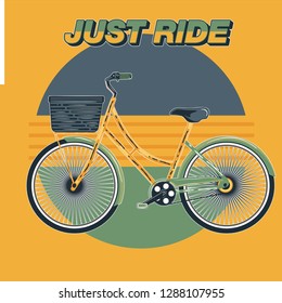 bicycle wheel shirt. Life is better on a bike. Stylish tee print - Vector