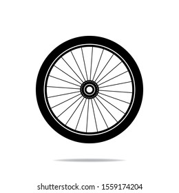 Bicycle wheel symbol vector illustration.