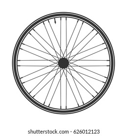 Bicycle wheel symbol,vector. Bike rubber. Mountain tyre. Valve. Fitness cycle.MTB. Mountainbike.