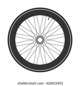 Bicycle wheel symbol,vector. Bike rubber. Mountain tyre. Valve. Fitness cycle.MTB. Mountainbike.