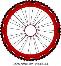 Bicycle wheel vector isolated on white