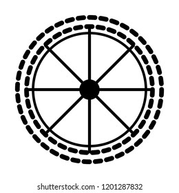 Bicycle wheel. Bicycle wheel vector. Bicycle wheel on a white background.