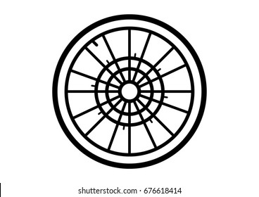 Bicycle wheel. Bicycle wheel vector. Bicycle wheel on a white background.