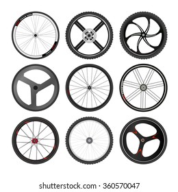 Bicycle Wheel, vector set