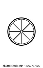 Bicycle Wheel Vector, Wagon Wheel Icon, Wheel Frame Line Art