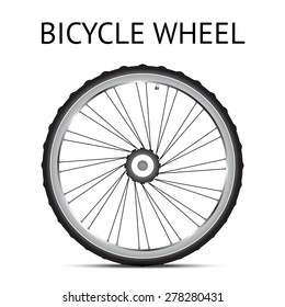 Bicycle wheel with white background