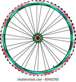 Bicycle wheels isolated on white background. vector