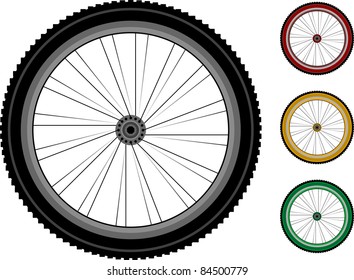 Bicycle Wheels. The Series Of The Detailed Wheels Of The Vehicles Isolated On White. Vector. Bike Wheel Icon. Bicycle Wheel Icon Vector. Bike Wheel Icon Logo. Bike Wheel Icon Sign. Bicycle Wheel Icon