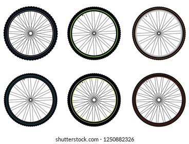 Bicycle wheels. Vector isolated.