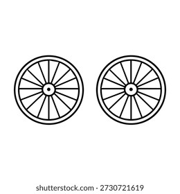 bicicleta rodas ícone de linha vetorial em um fundo branco.
Ícone de linha de vetor em um plano de fundo branco
