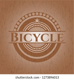 Bicycle wooden emblem. Retro