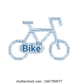 bicycle word cloud. tag cloud about bicycle